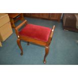 Edwardian Mahogany Piano Stool on Cabriole Legs