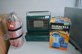 Wynnstr Portable Gas Heater, Duracell Lantern, and