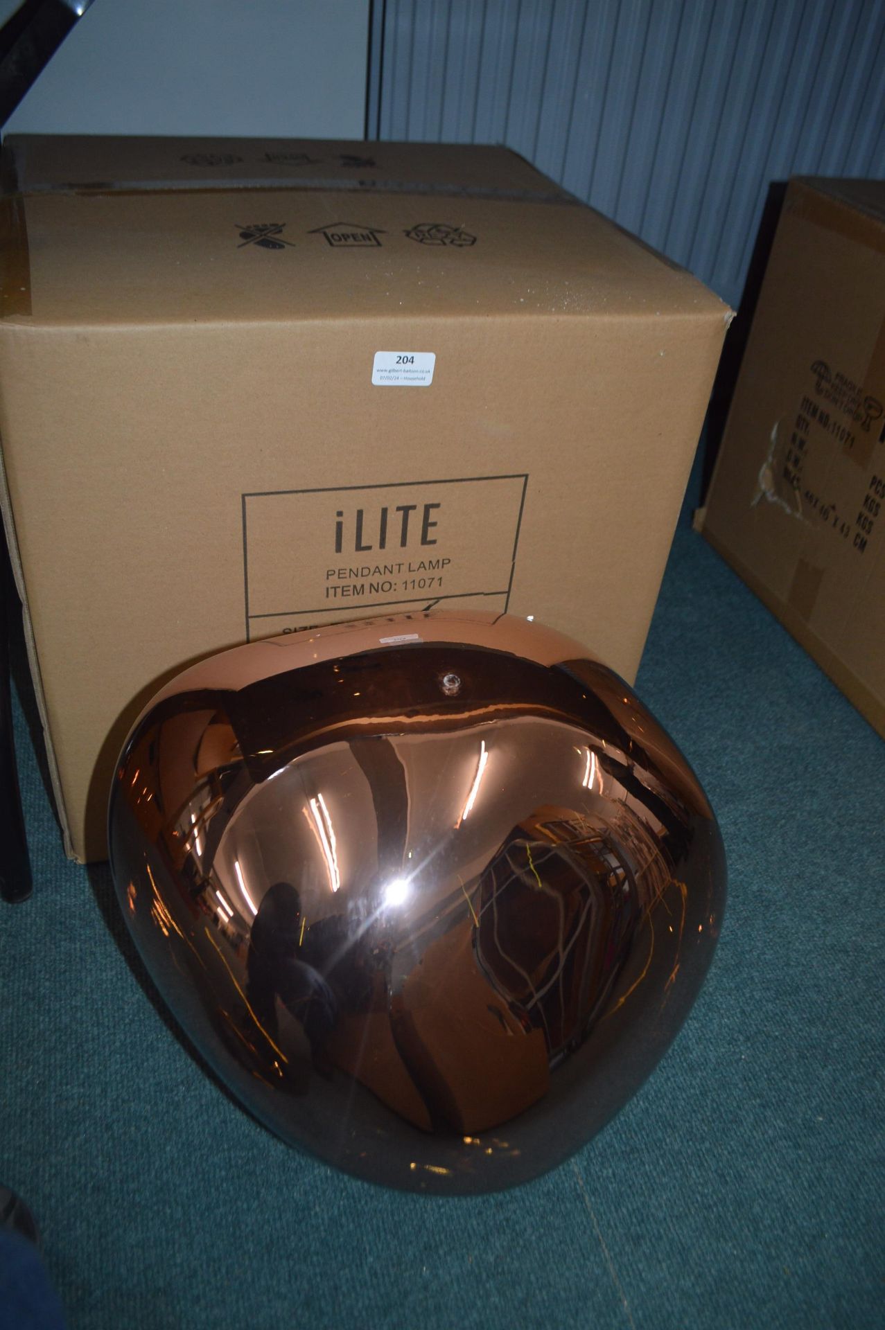 *iLite Copper Effect Pendant Lamp 36cm