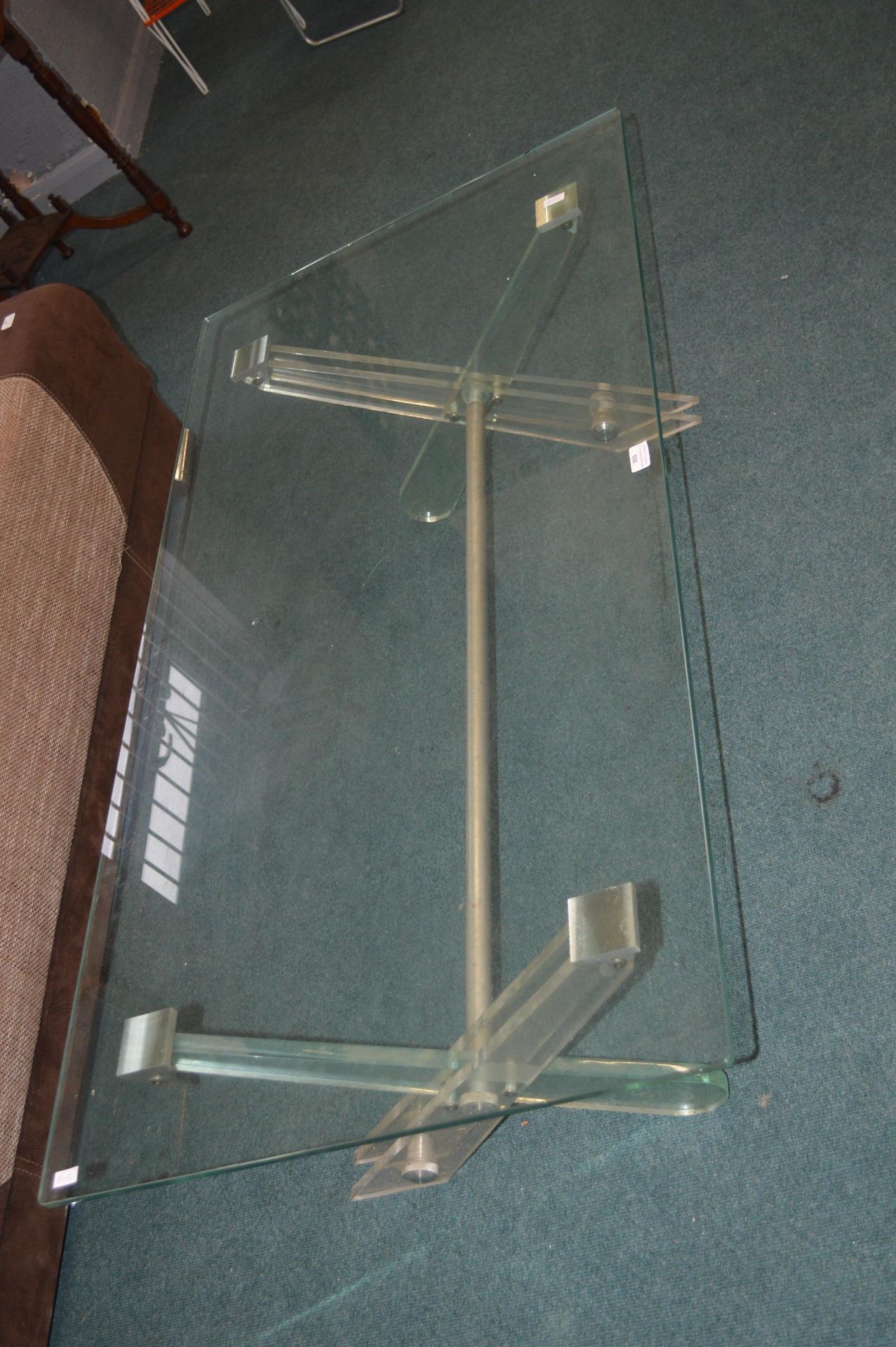 Large Glass Topped Coffee Table