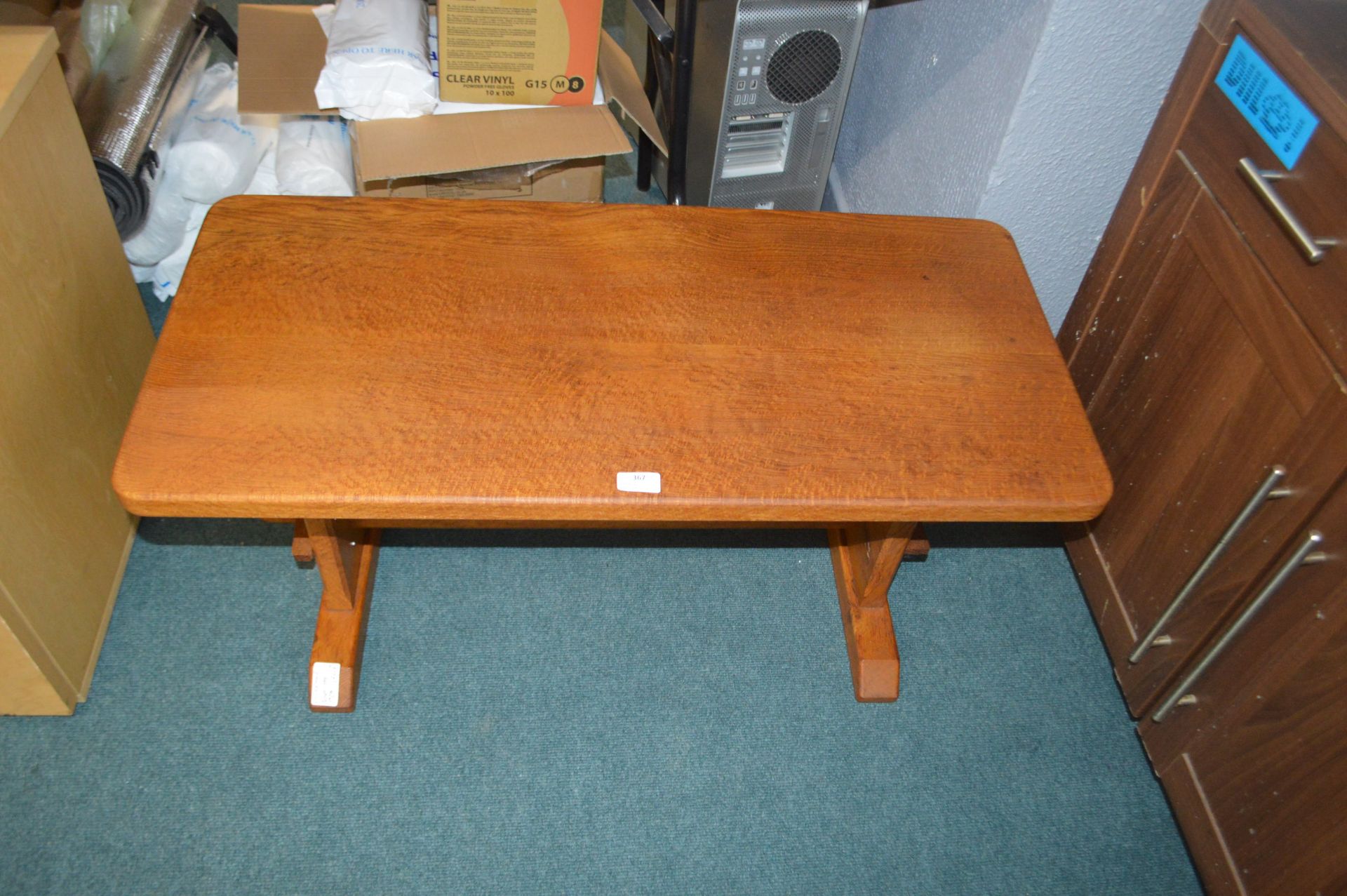 1970's Oak Clover Man Coffee Table