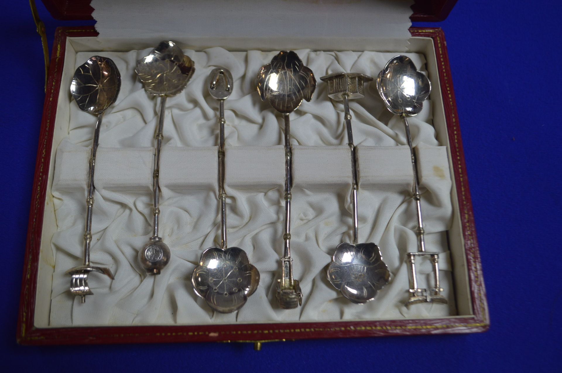 Sterling Silver Japanese Ceremonial Teaspoon Set p - Image 2 of 2