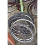 Assorted Bicycle Wheels and Tyres