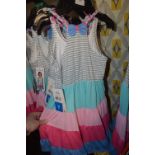 Five Joana Michelle Girl's Stripe Dresses Size: 7
