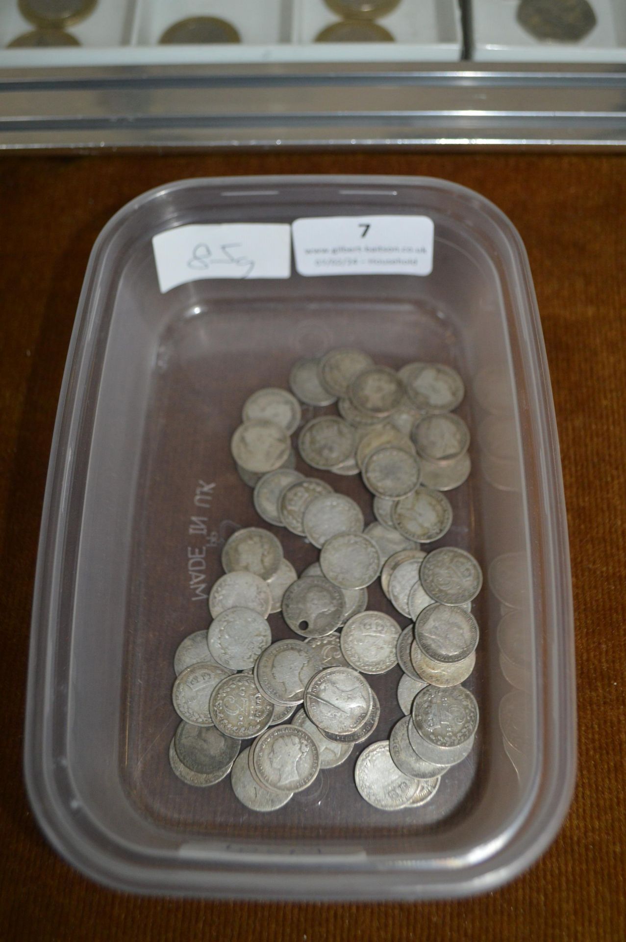 Victorian Silver Three d Coins ~85g