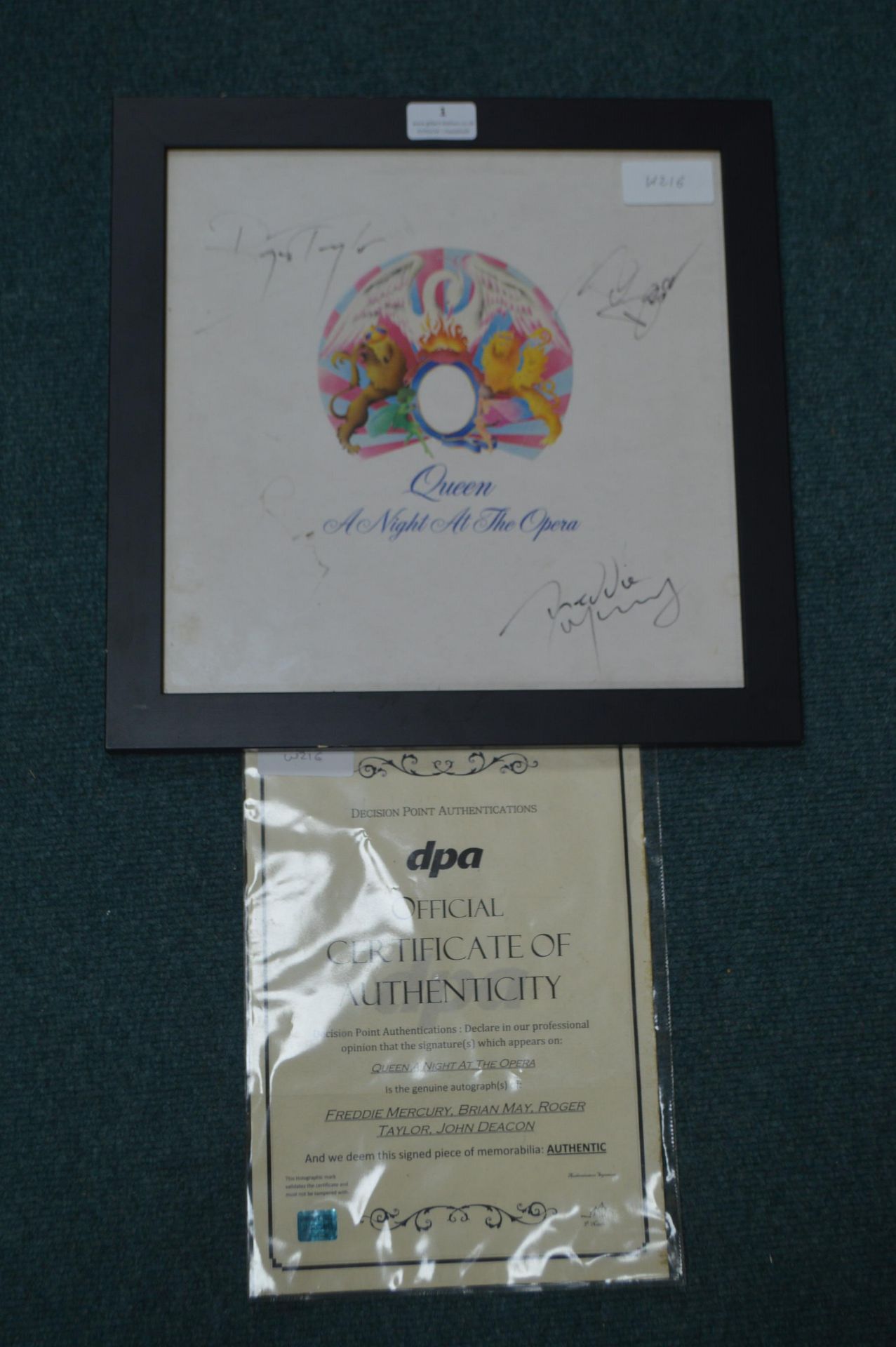 Signed Original Queen Night at the Opera LP Sleeve with Authentication
