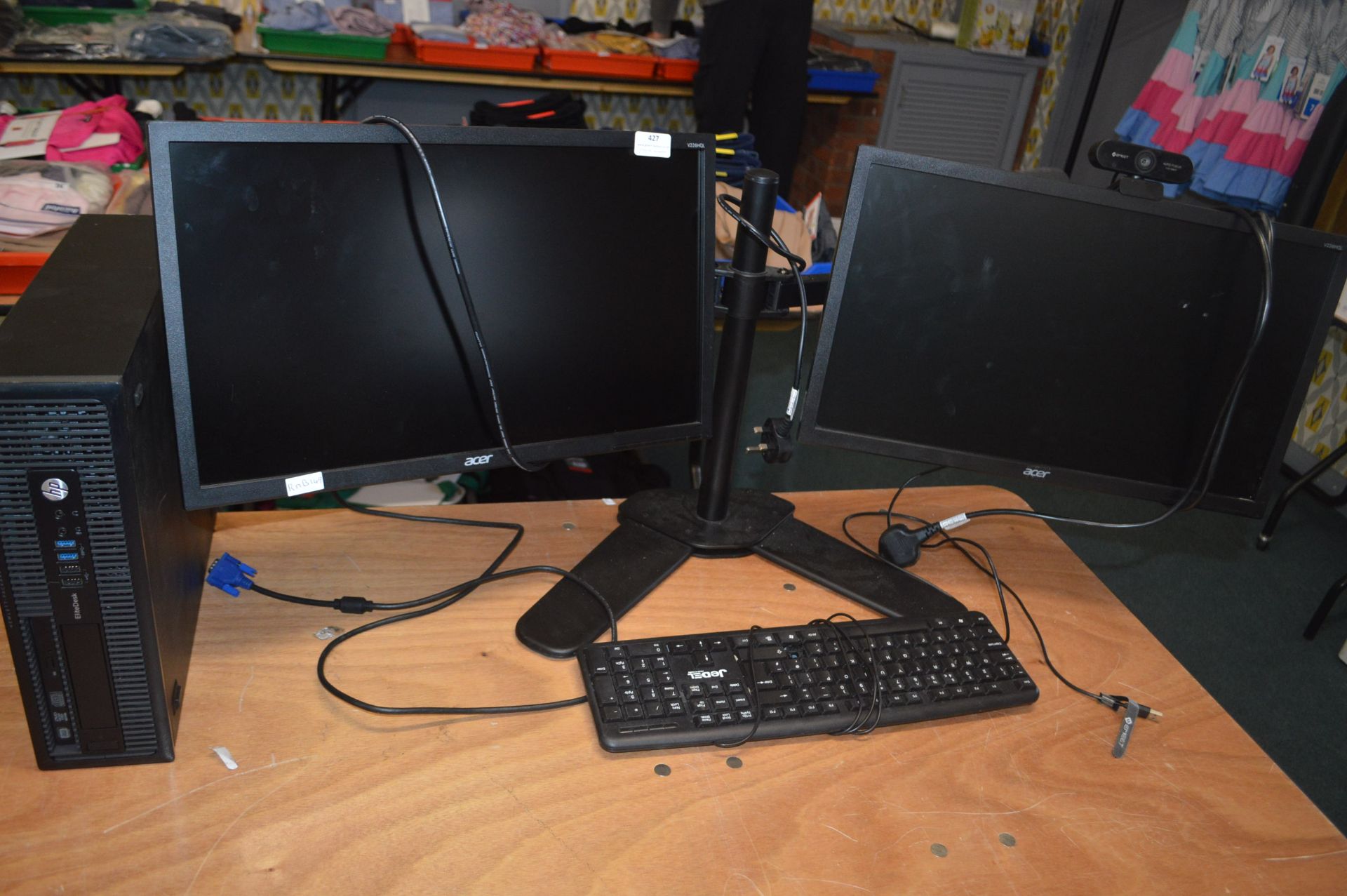 *HP Elite Desk Computer, Two Acer 22" Monitors, St