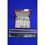 Sterling Silver Japanese Ceremonial Teaspoon Set p