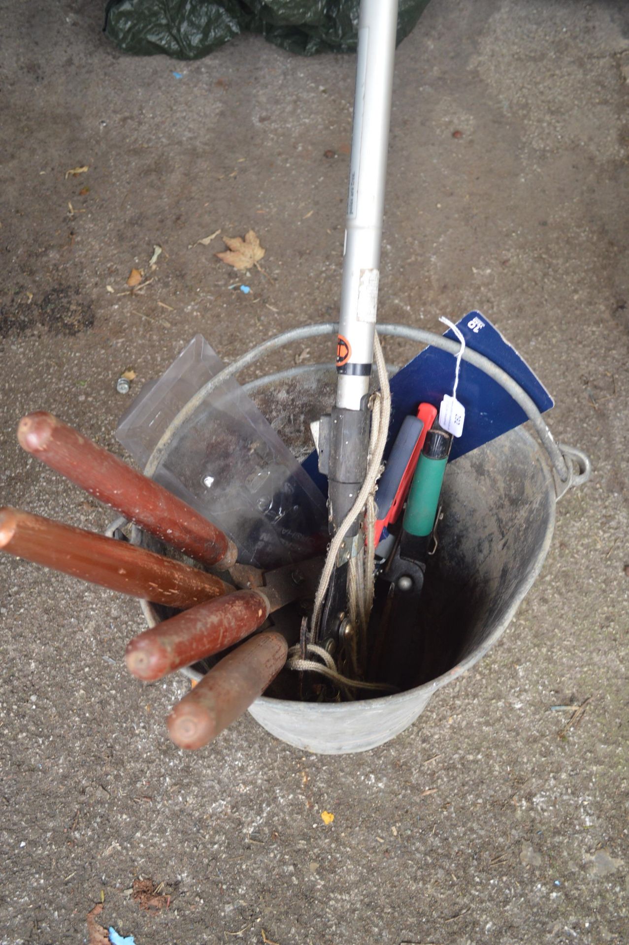 Galvanised Bucket Containing Garden Tools - Image 2 of 2