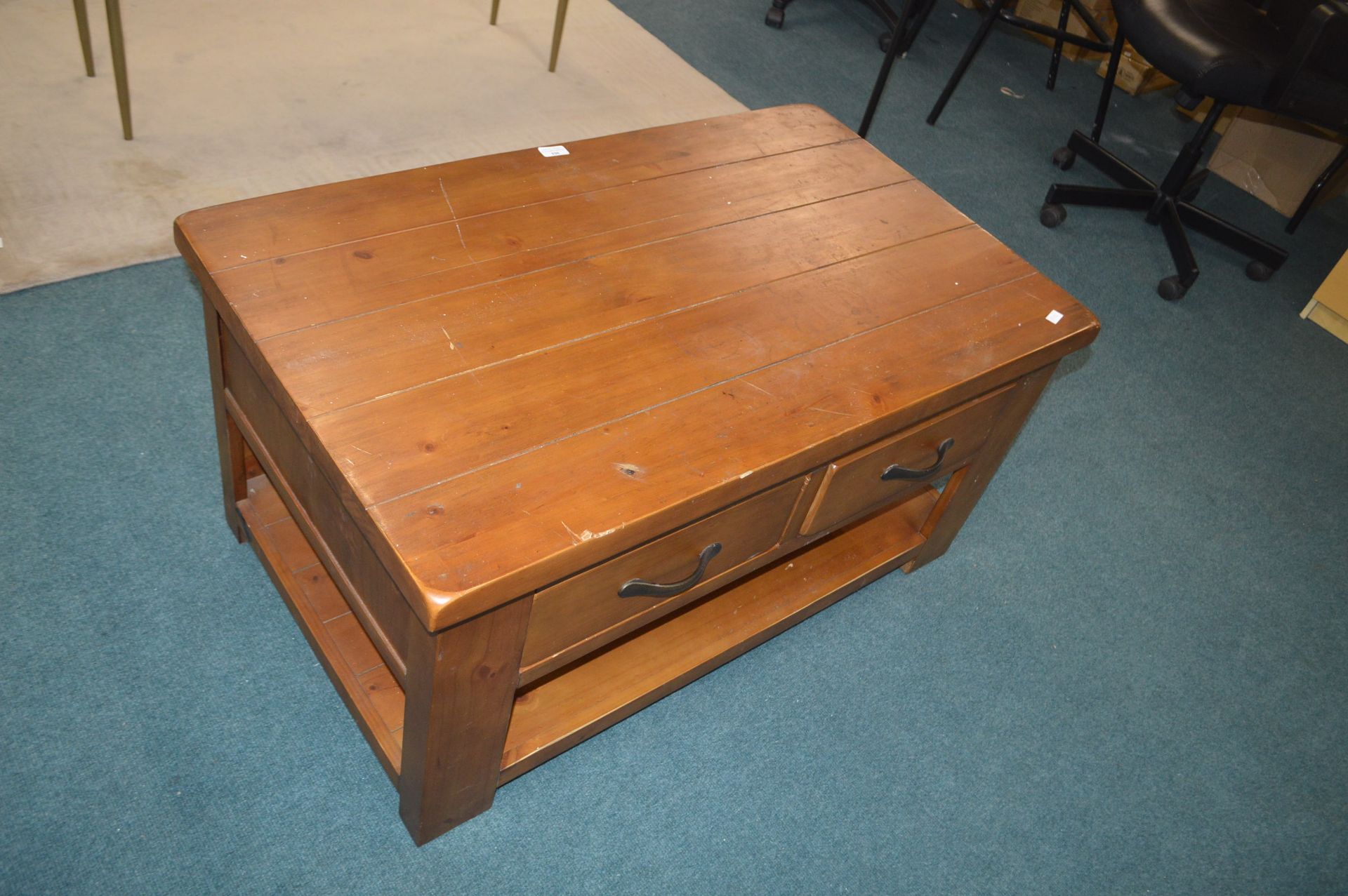 Wood Effect Coffee Table with Two Drawers - Image 2 of 2