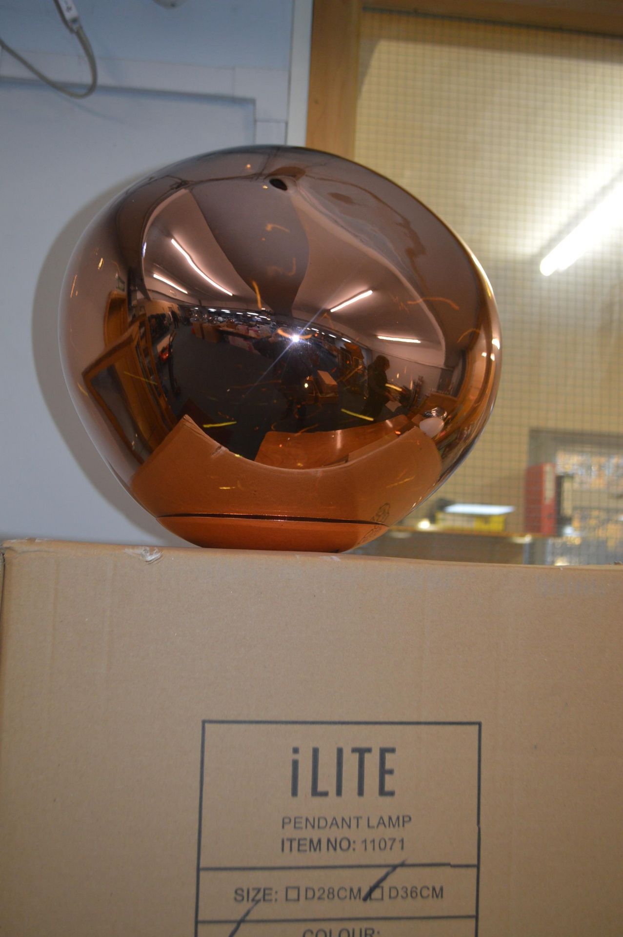 *iLite Copper Effect Pendant Lamp 36cm