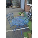 Painted Metal Patio Table and Chairs
