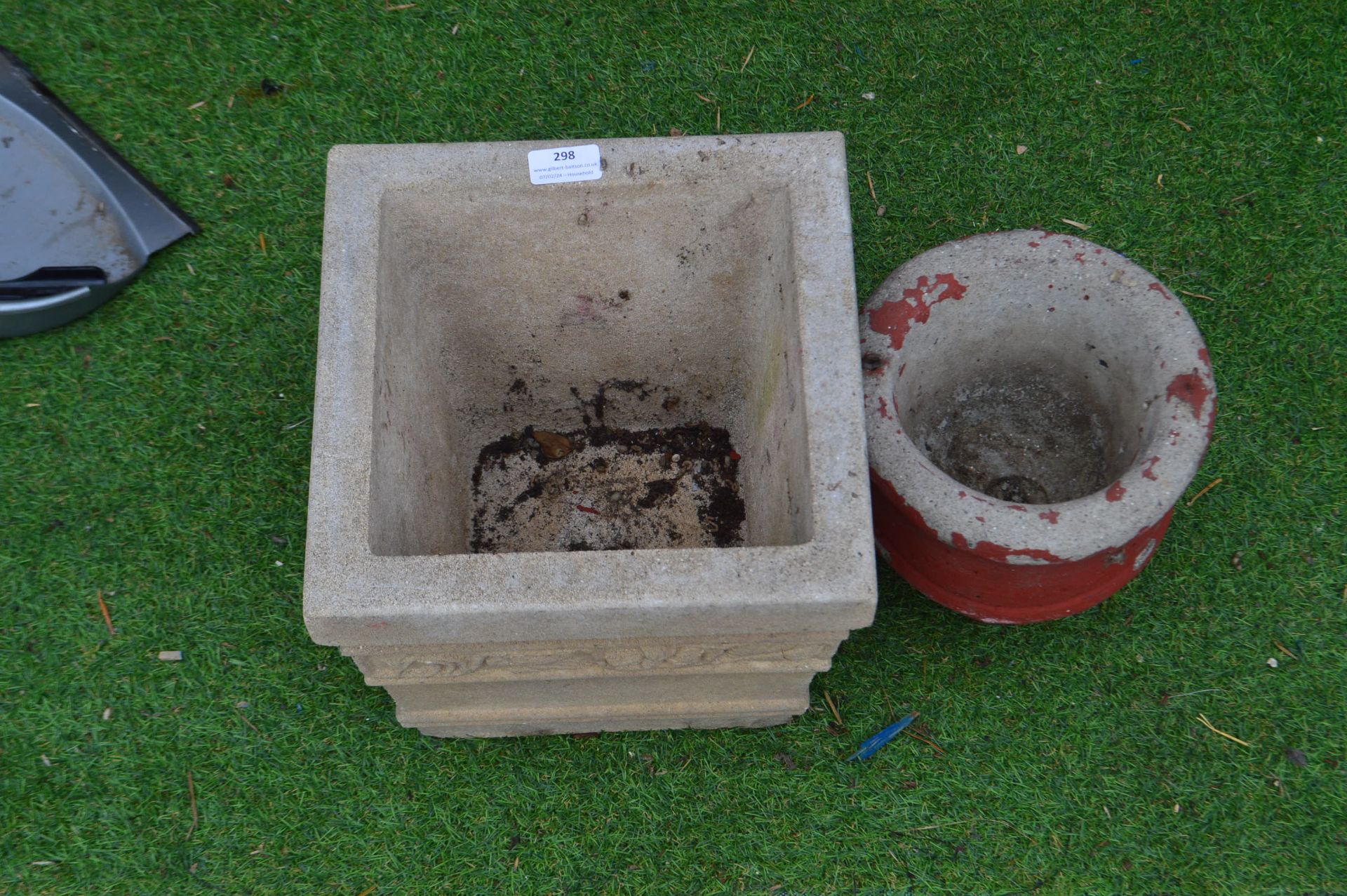 Two Concrete Garden Planters