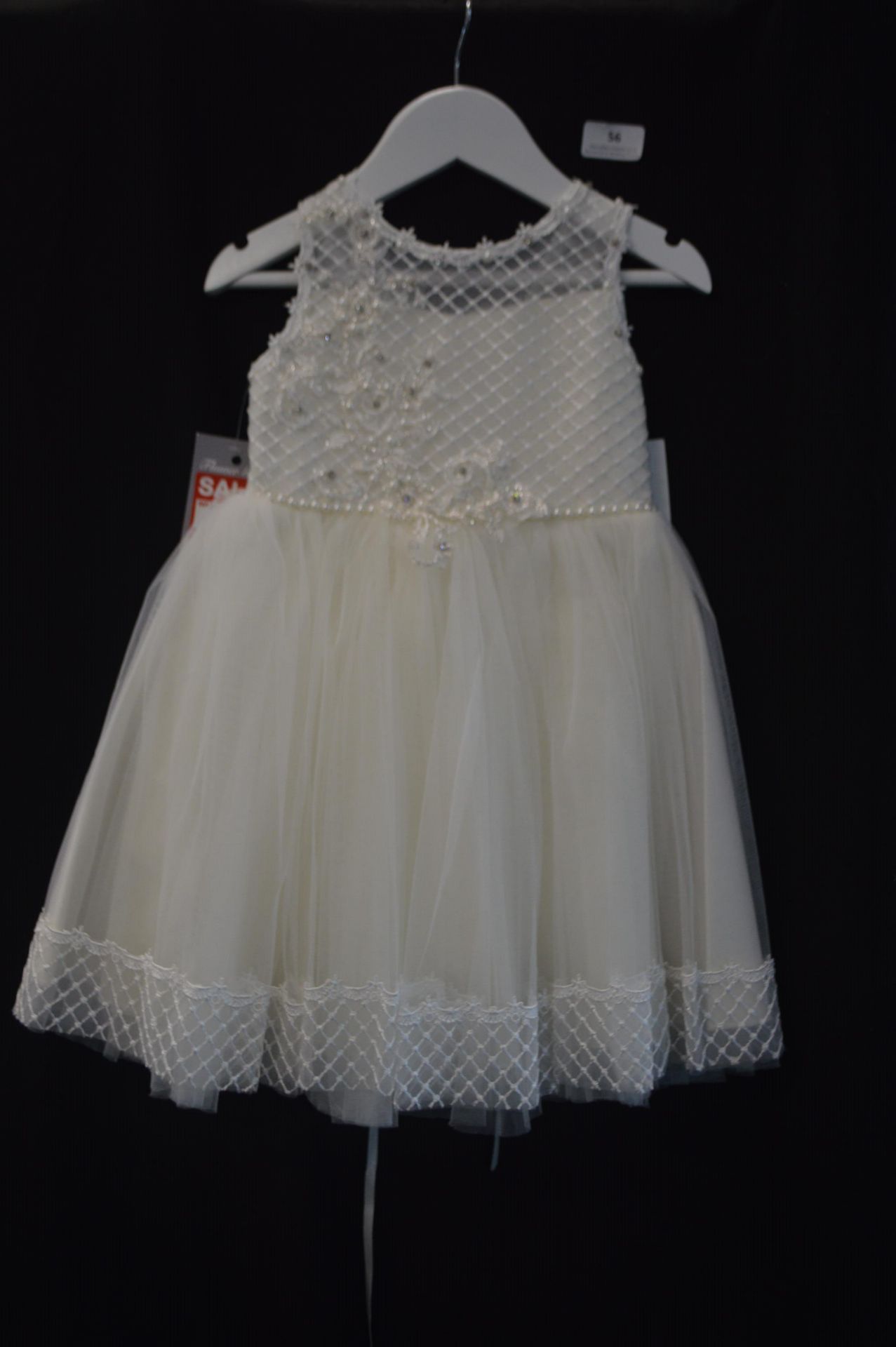 Girl's Bridesmaid Dress in Ivory by Visara Size: 3-4 years