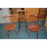 Two Spindleback Chairs and a Barstool
