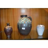 Large Decorative Pottery Ewer, plus Vase, etc.