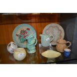 Decorative Pottery Including Clarice Cliffe Jug (A