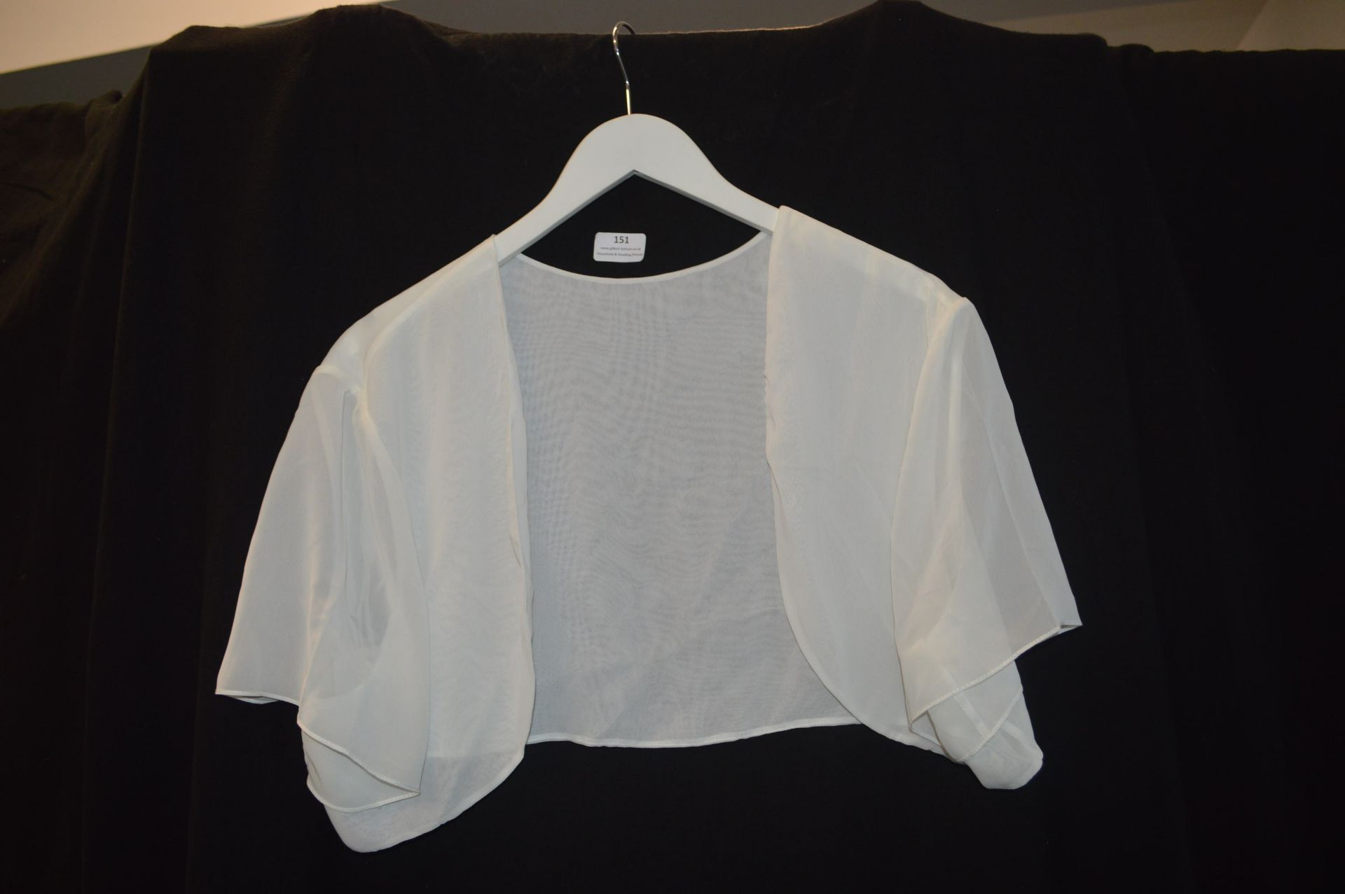 Short Sleeve Bolero in Ivory by Kenneth Winston Size: 2