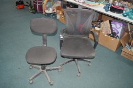 *Two Black Swivel Office Chairs