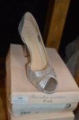 Bridal Shoes in Silver Satin by Pink Paradox Londo