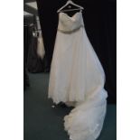 Wedding Dress in Ivory with Clear Beading by Victoria Kay Size: 28