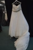 Wedding Dress in Ivory with Clear Beading by Victoria Kay Size: 28