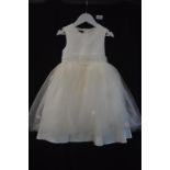 Girl's White Bridesmaid Dress Visara by Size: 5-6 years