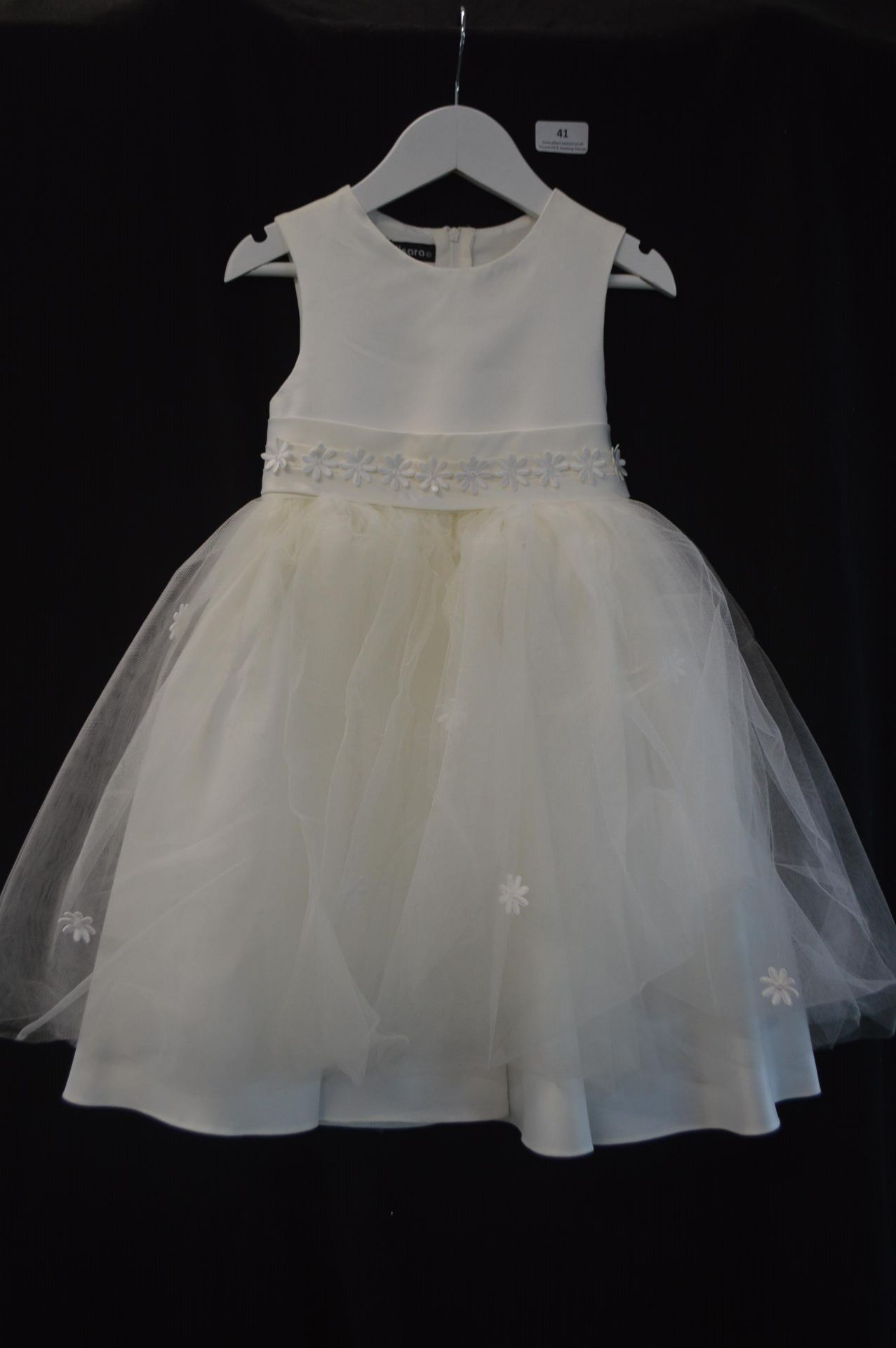 Girl's White Bridesmaid Dress Visara by Size: 5-6 years