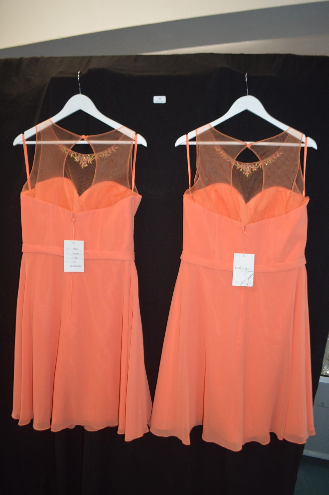 Two Prom Dresses in Tangerine by Kenneth Winston for Private Label Size: 18 - Image 2 of 2