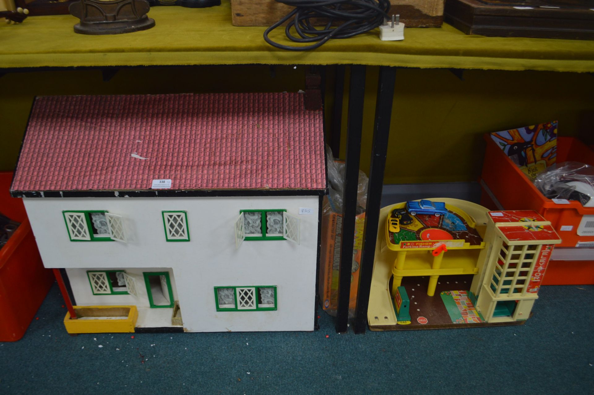 Vintage Dollhouse, Fisher Price Garage, and a Magic Roundabout Set