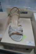 Pink Paradox Wide Fit Bridal Shoes in Silver Glitt