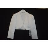 Girl's Long Sleeve Frilled Bolero in White Size: 8