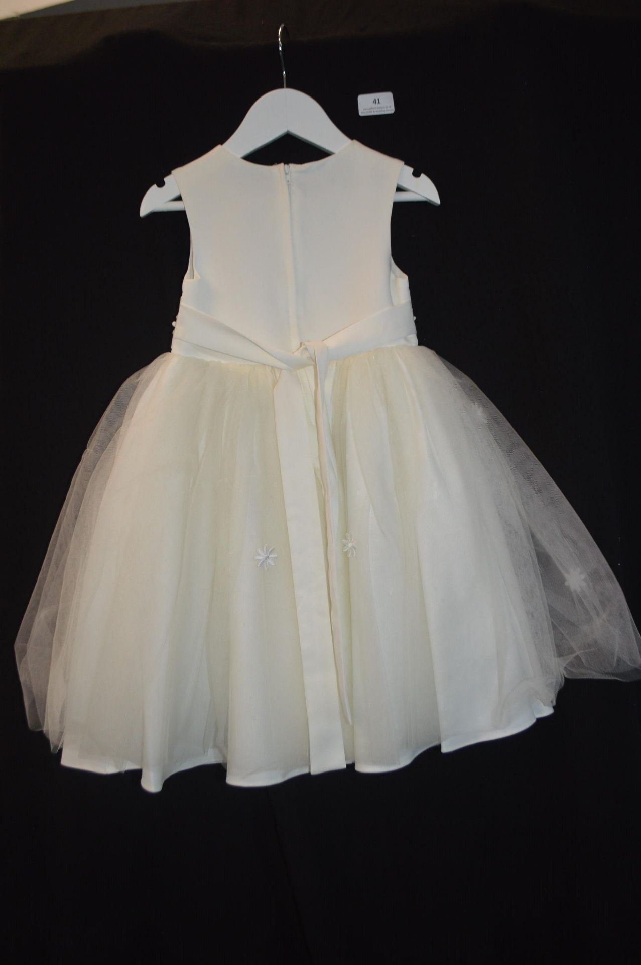 Girl's White Bridesmaid Dress Visara by Size: 5-6 years - Image 2 of 2