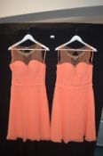 Two Prom Dresses in Tangerine by Kenneth Winston for Private Label Size: 18