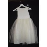 Girl's White Bridesmaid Dress Visara by Size: 5-6 years