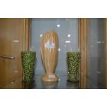 Sylvac Vase and a Pair of Small Sylvac Vases