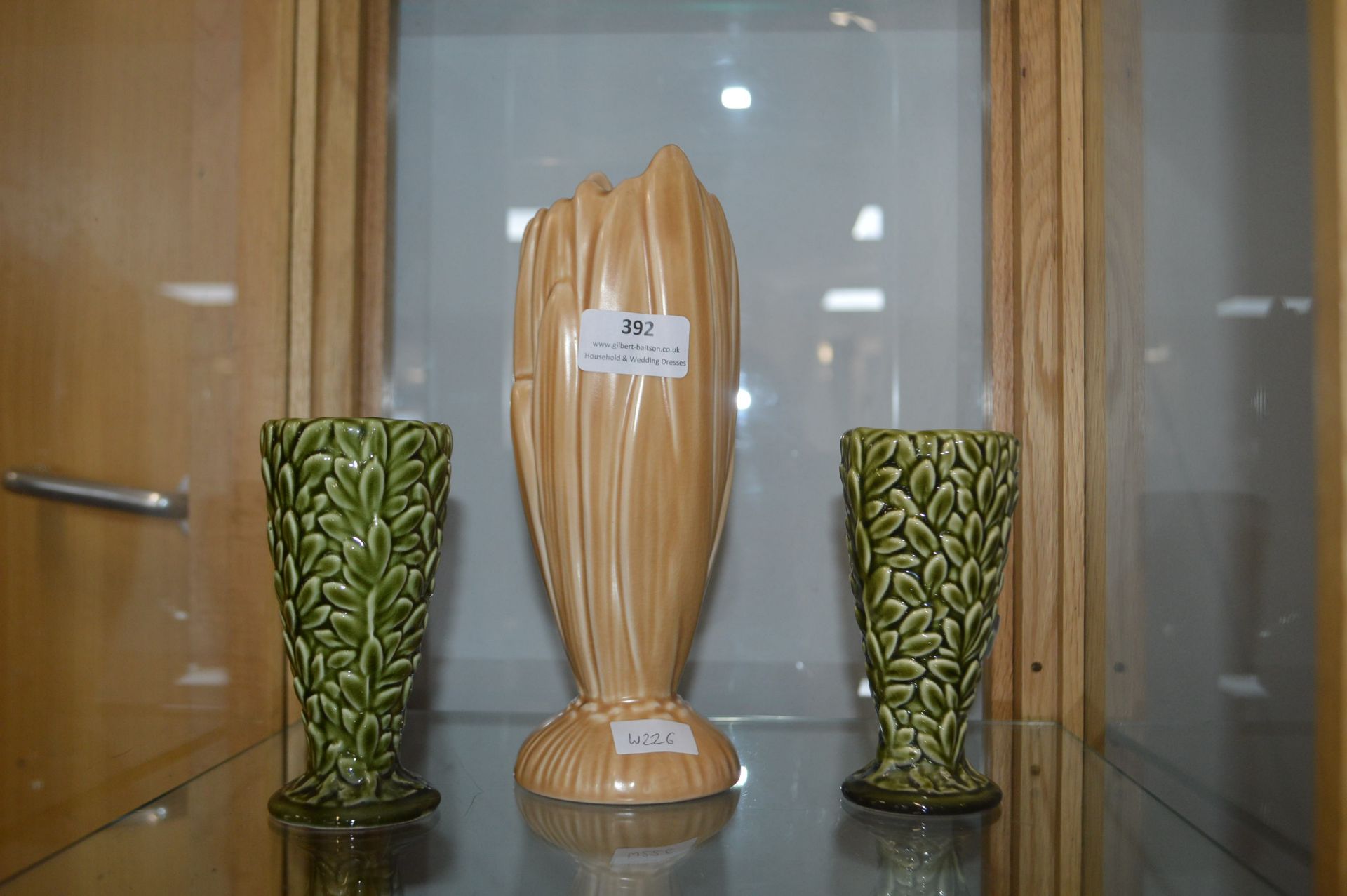 Sylvac Vase and a Pair of Small Sylvac Vases