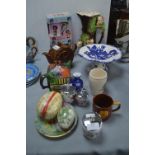 Pottery Items Including Withernsea Pottery Vase, T