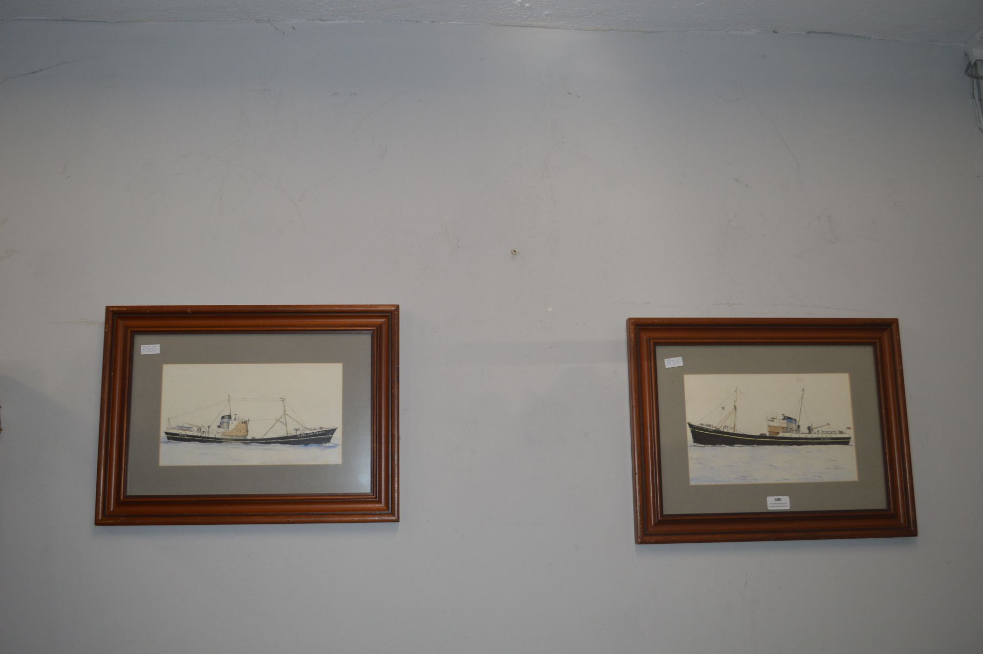Two Hull Trawler Watercolours