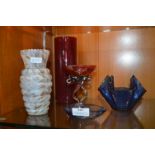 Decorative Coloured Glass Vases etc.