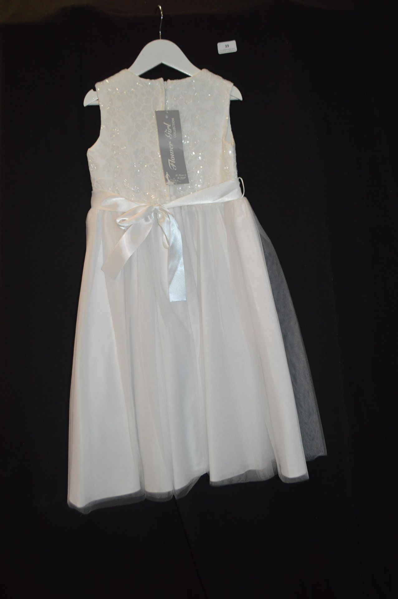 Girl's White Bridesmaid Dress Visara by Size: 6-7 years - Image 2 of 2