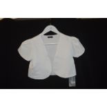 Girl's Short Sleeve Bolero in White Size: 8-9 year