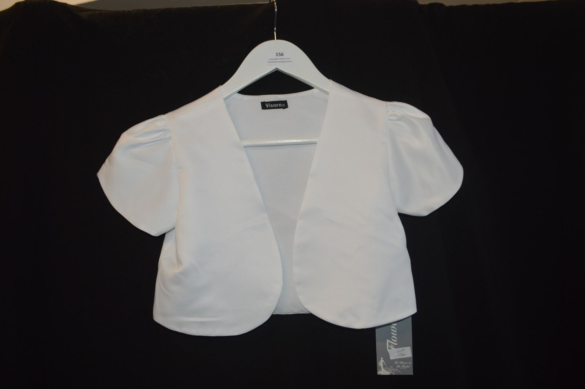 Girl's Short Sleeve Bolero in White Size: 8-9 year