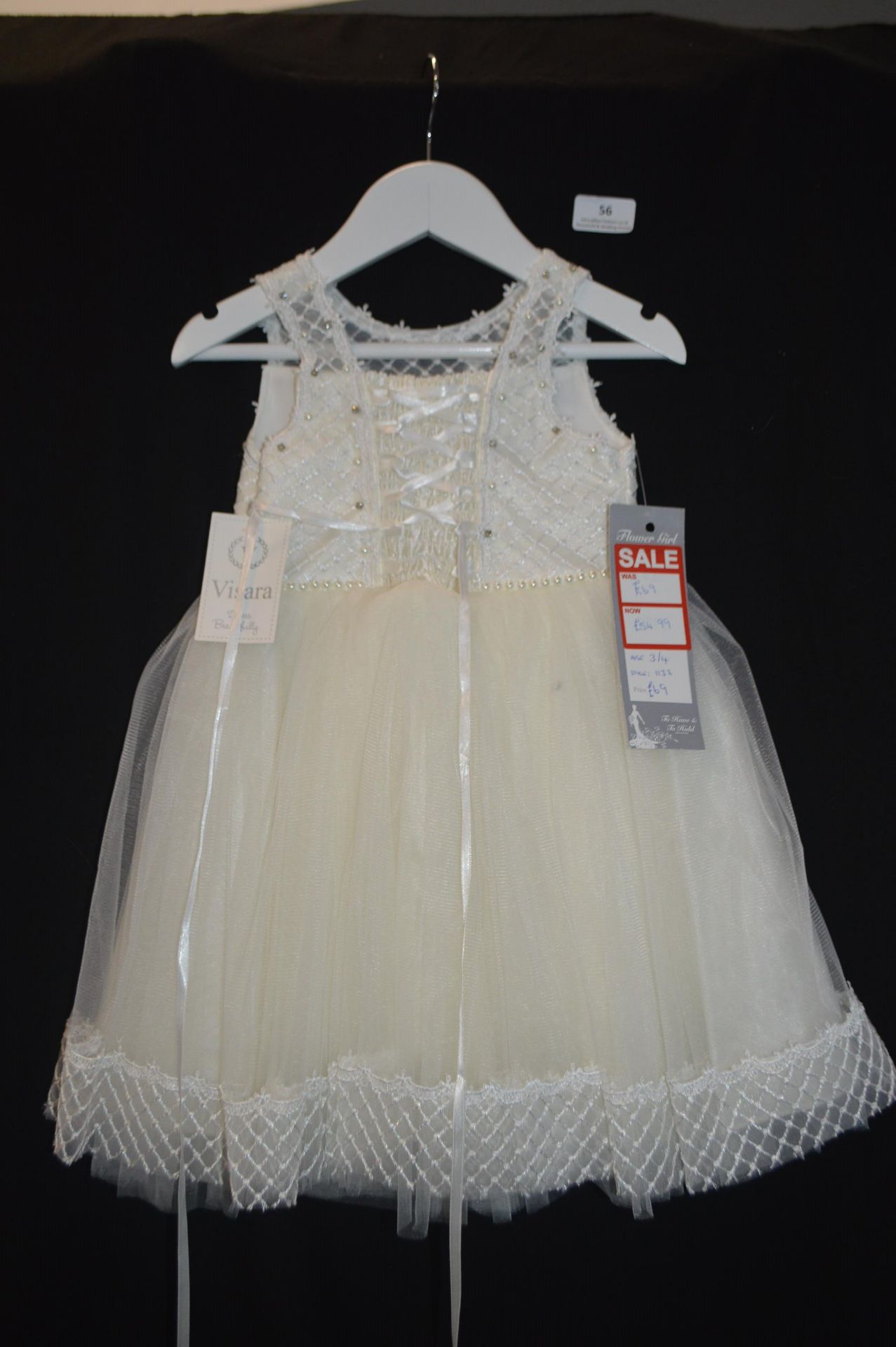 Girl's Bridesmaid Dress in Ivory by Visara Size: 3-4 years - Image 2 of 2