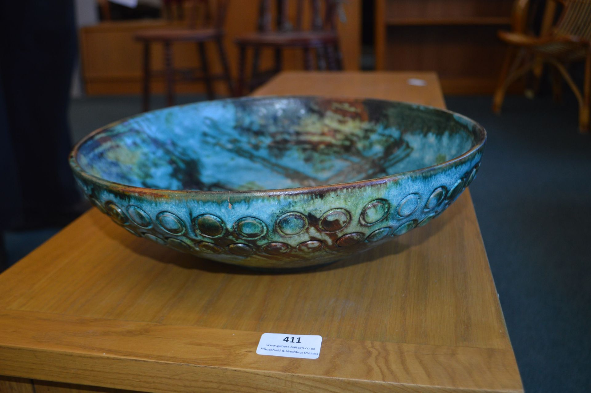 Large Studio Pottery Dish (AF) - Image 3 of 5