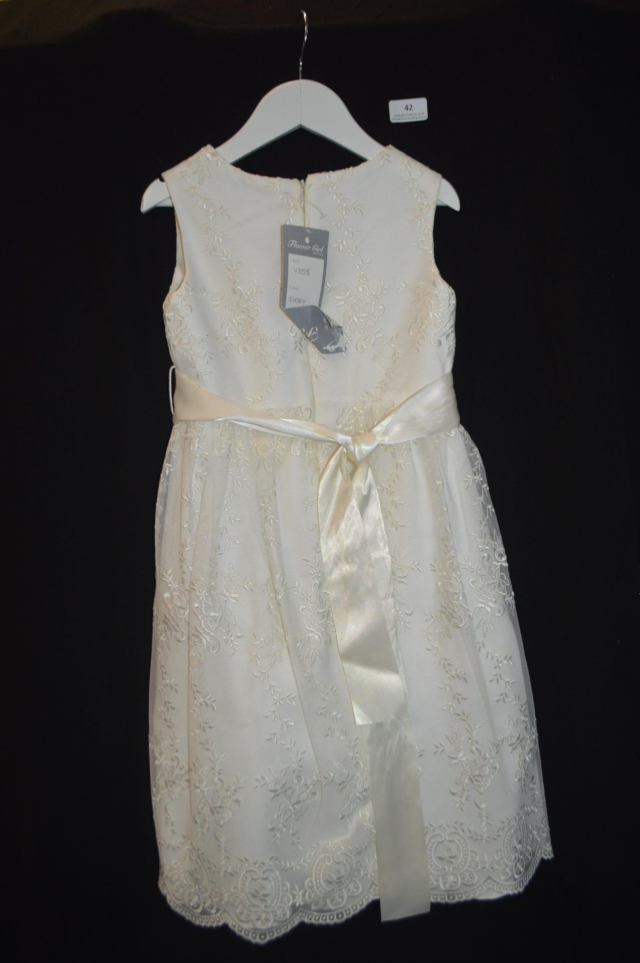 Girl's White Bridesmaid Dress Visara by Size: 5-6 years - Image 2 of 2