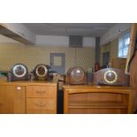 Four 1930's Mantel Clocks for Spares/Repairs