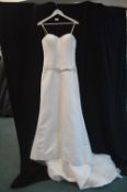 Drop A-Line Wedding Dress in White by Bridal Collection Size: 10