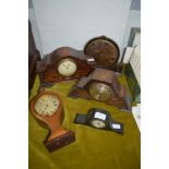 Five Vintage Mantel Clock for Spares/Repairs