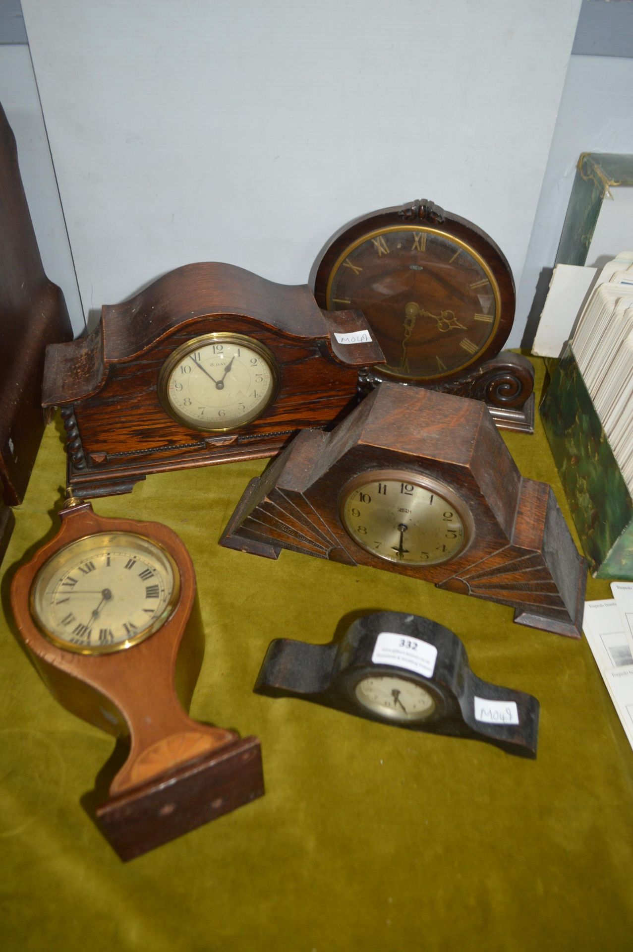 Five Vintage Mantel Clock for Spares/Repairs